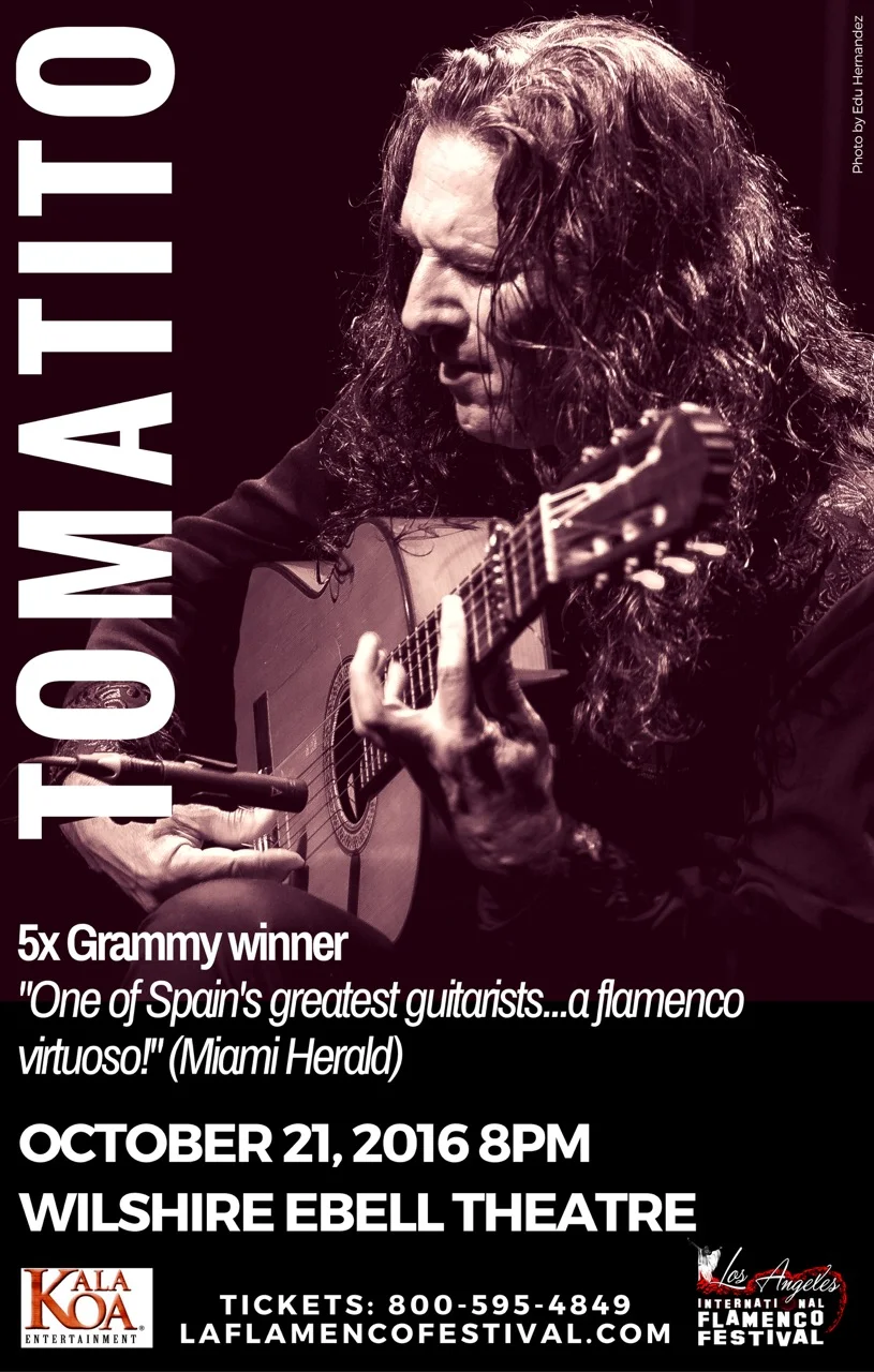 Tomatito, one of Spain's greatest Flamenco guitarist to perform in City of LA for the first time Oct 21 at Wilshire Ebell