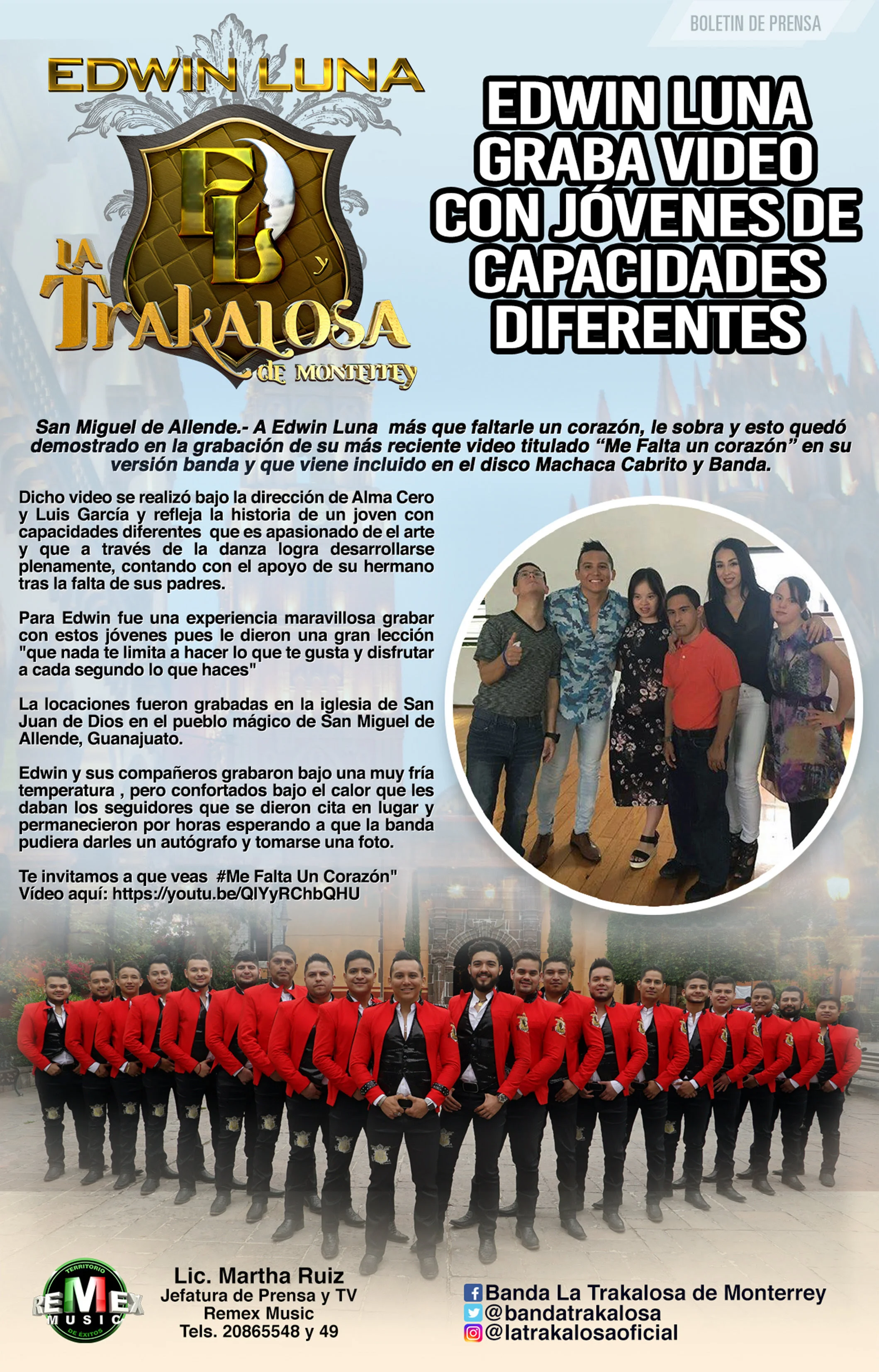  EDWIN LUNA Y LA TRAKALOSA GRABAN VIDEO CON JÓVENES DE CAPACIDADES DIFERENTES