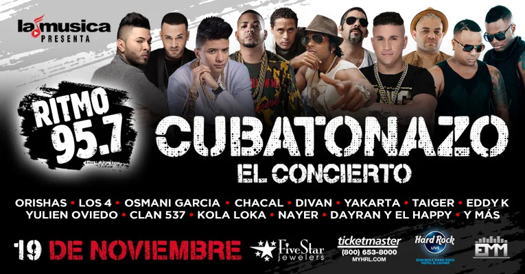 LAMUSICA Y RITMO 95.7FM PRESENTAN LA FIESTA MÁS GRANDE EN EL SUR DE LA FLORIDA