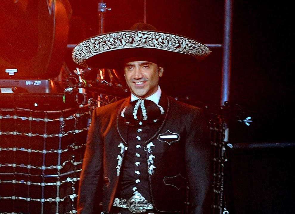In this photo provided by the Las Vegas News Bureau, Alejandro Fernandez returns to Mandalay Bay Events Center on the Las Vegas Strip with his Dos Mundos: Revolucion Tour during Mexican Independence Day Weekend. Saturday, September 15, 2012. (AP Photo/Las Vegas News Bureau, Glenn Pinkerton)