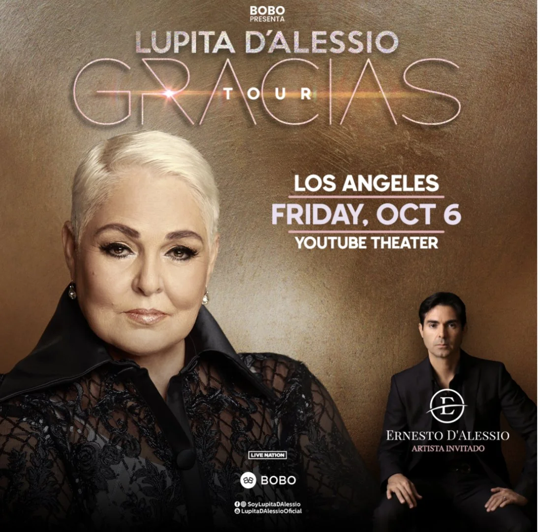Lupita D'Alessio anuncia su "Gracias Tour”  y llegará al YouTube  Theater el viernes 6 de octubre