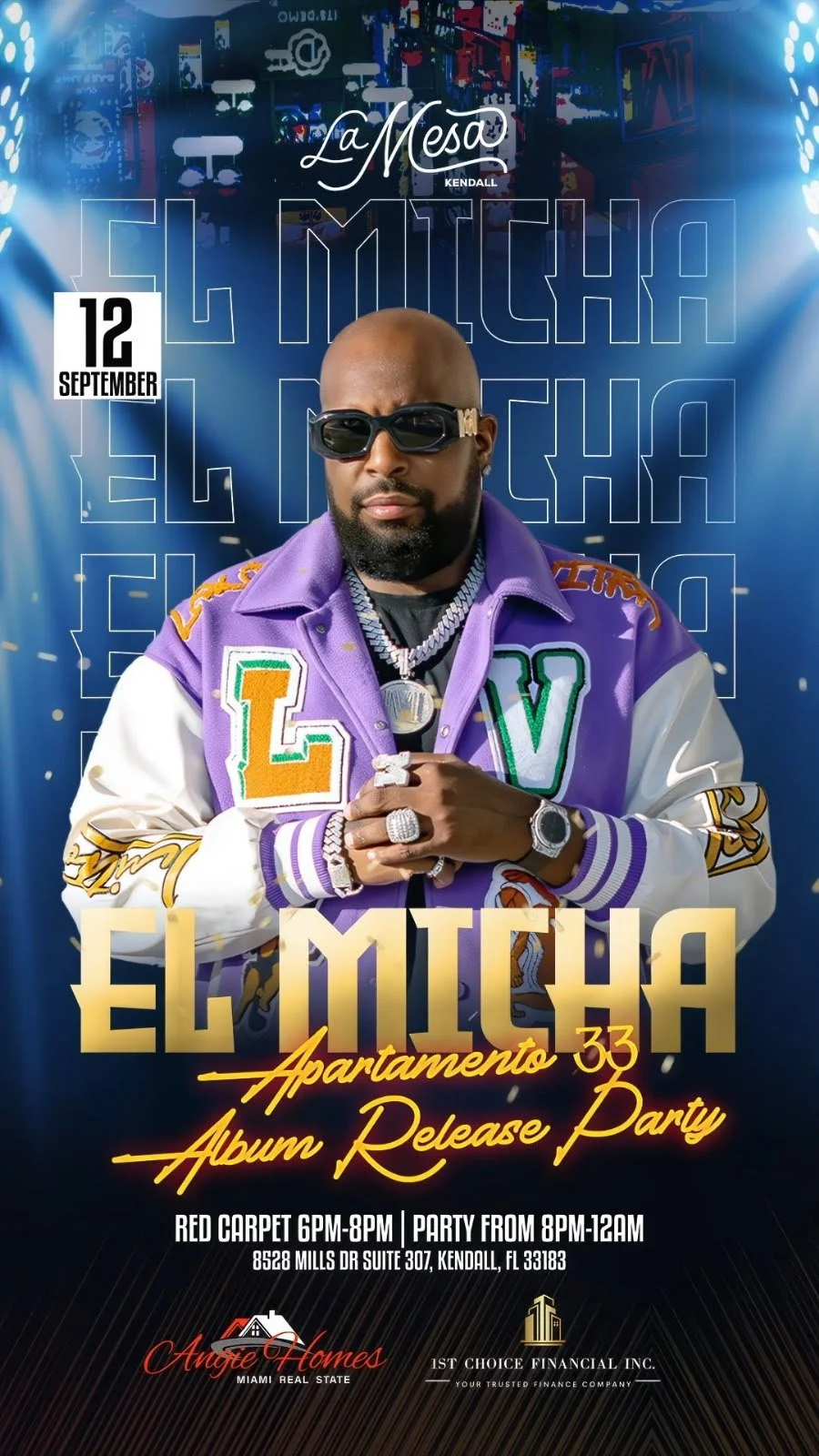 EL MICHA PRESENTA SU NUEVO ÁLBUM "APARTAMENTO 33" EN UNA NOCHE EXCLUSIVA DE CELEBRACIÓN CON ALFOMBRA ROJA EN UNA FIESTA DE ESTRENO CON CELEBRIDADES E INFLUENCERS EN LA MESA KENDALL