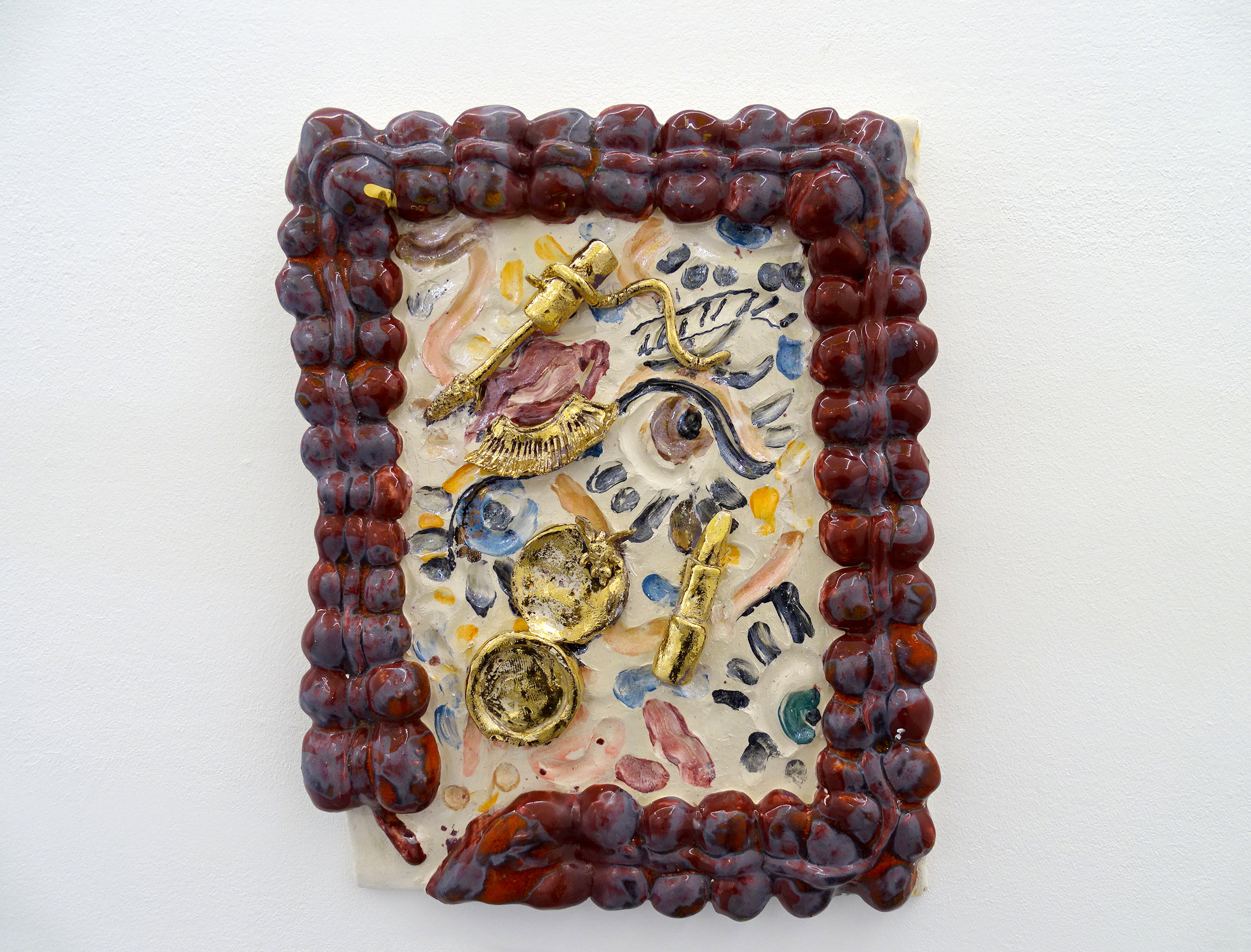(20) Of All the Things I’ve Lost Proudick (Lindsey Mendick & Paloma Proudfoot) Hannah Barry Gallery at Ballon Rouge Club, Brussels  Lindsey Mendick Losing face, 2019 Glazed ceramic 39 x 29 x 3.5 cm   courtesy Hannah B.jpg