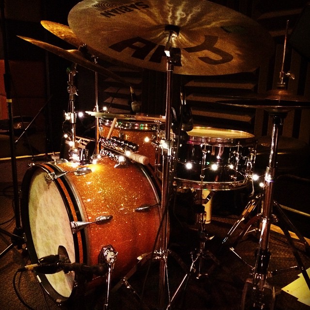 I was given this kit for Christmas when I was 11. I learned how to play on it and it still sounds great every night . #workhorse #slingerland #hohoho #vicfirth