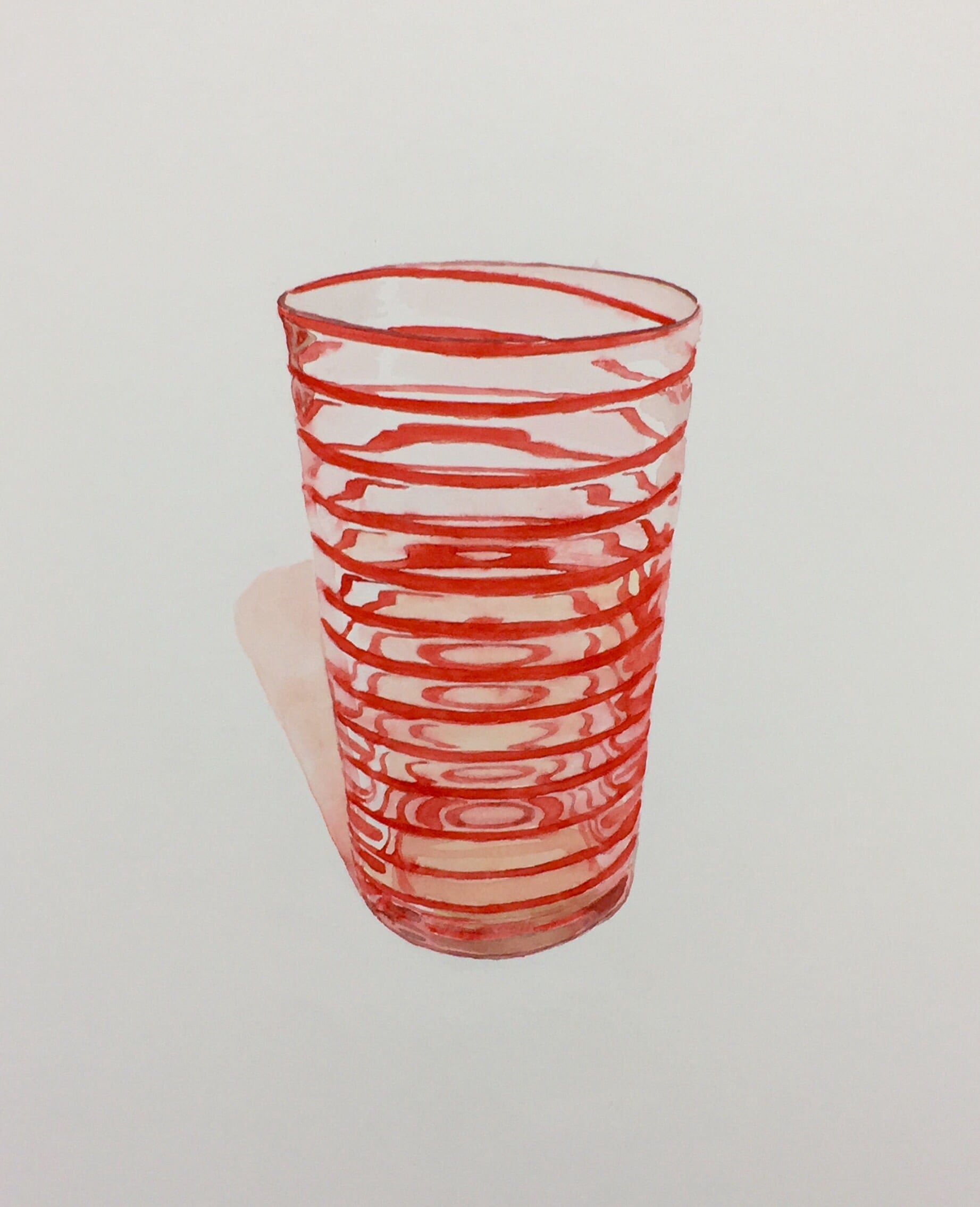 red spiral striped glass