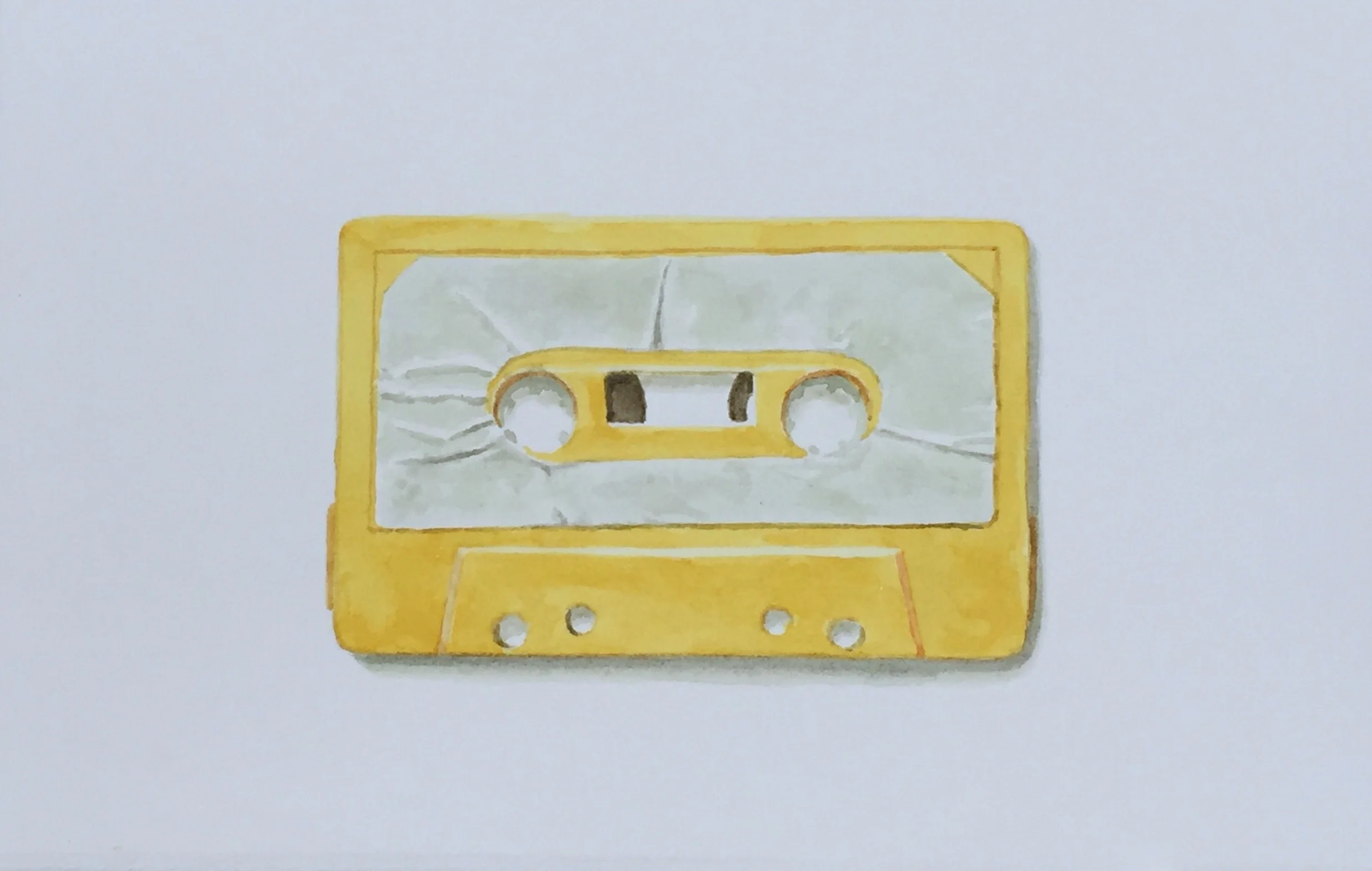 cassette tape with wrinkled label