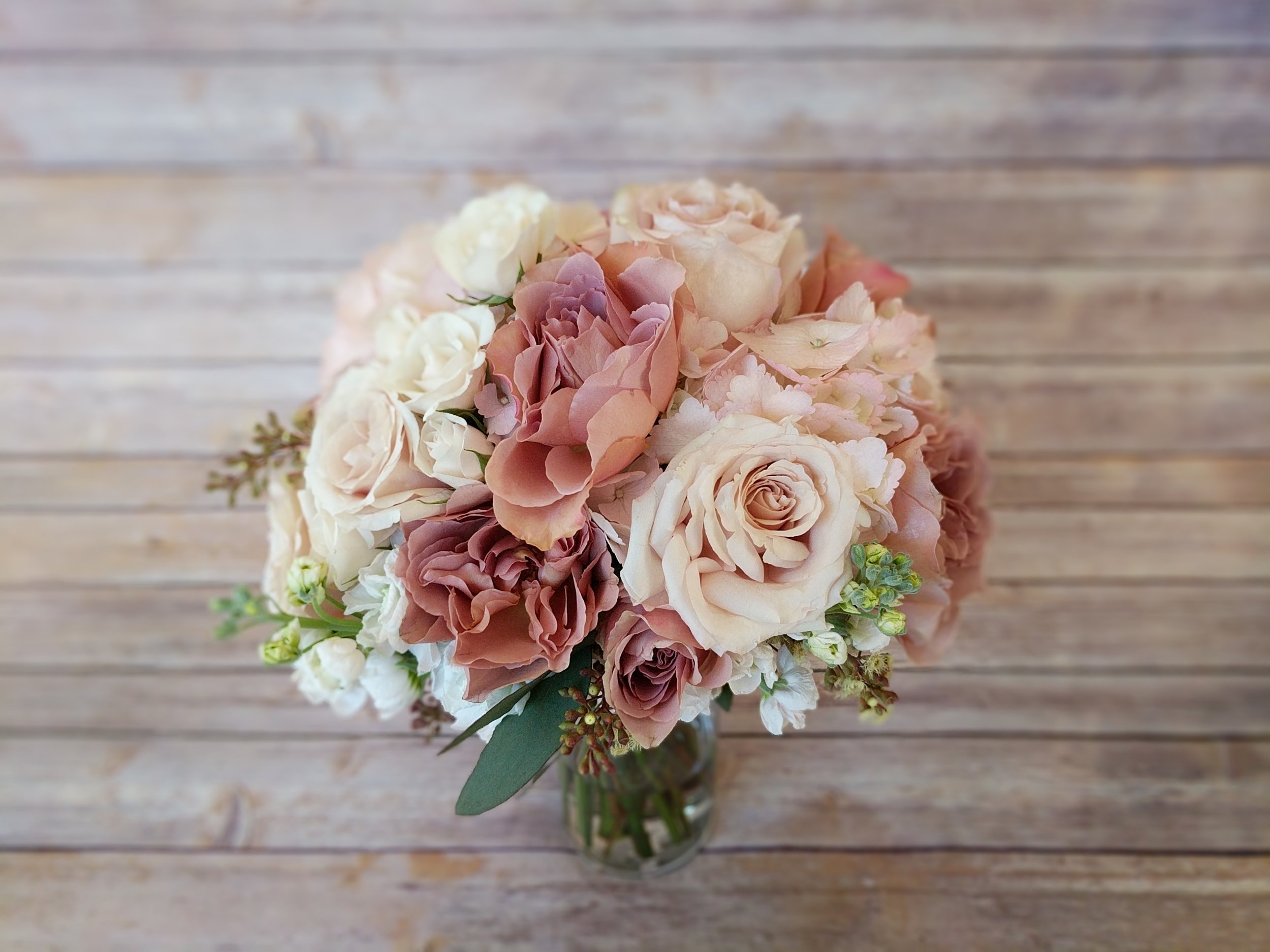 Dusty pinks and antique lavenders are popular this year