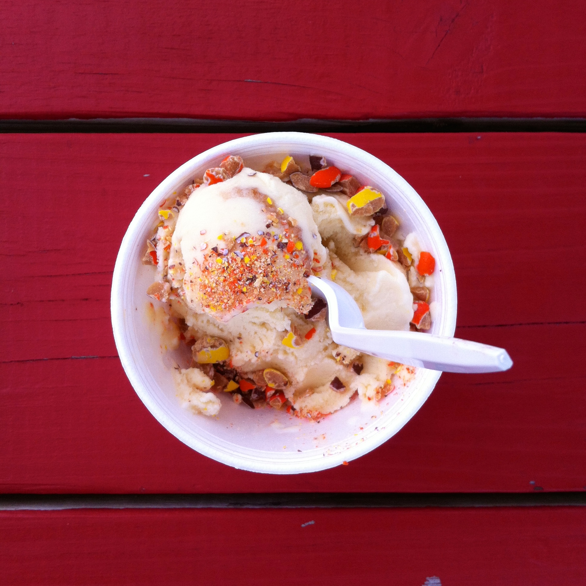 Honey and Cinnamon ice cream with Reese's Pieces