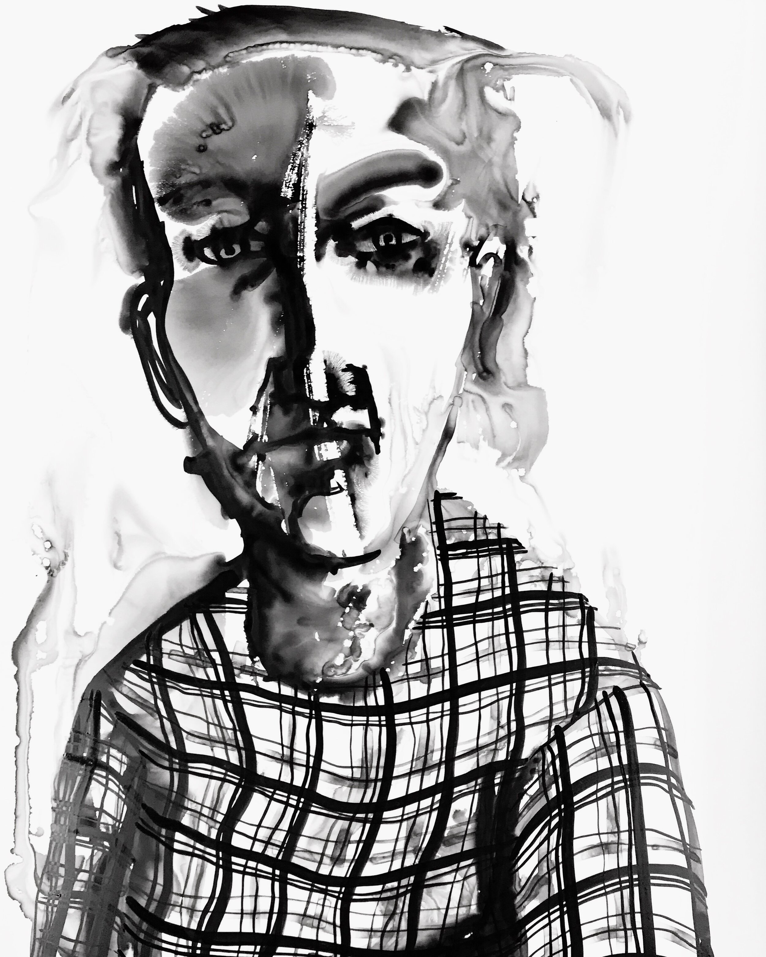 ink on paper, 12” x 9”