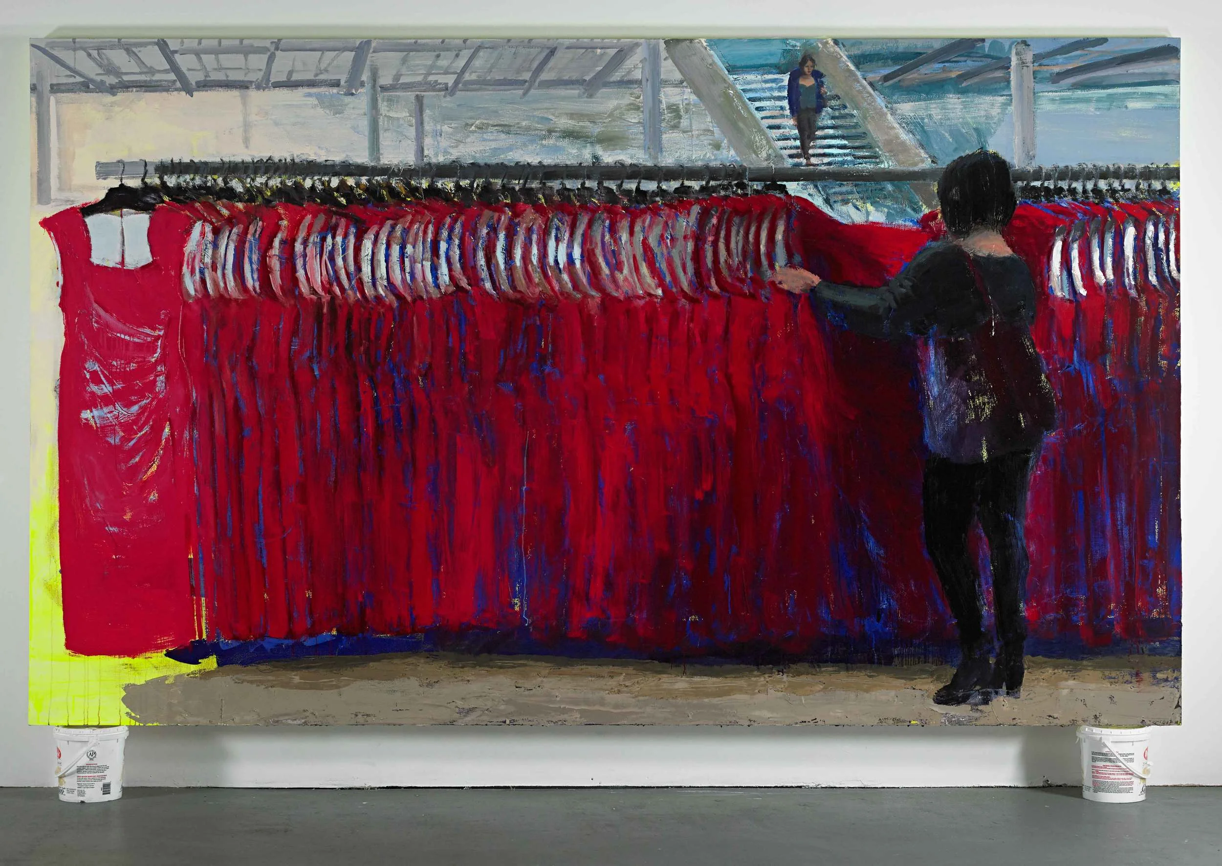 Rack 1, 72"x120", acrylic and oil on canvas, 2015