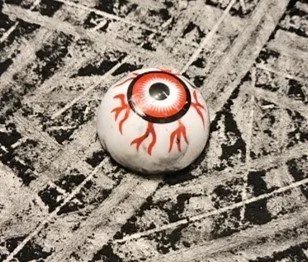 Rush Hour detail: toy eyeball car used for mark making