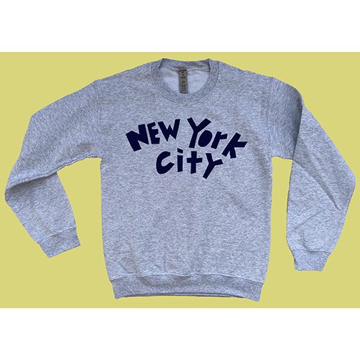 Heather Grey with Blue Print NYC Crewneck Sweatshirt — Christian Joy