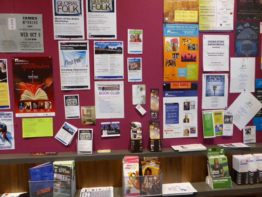 library announcement wall