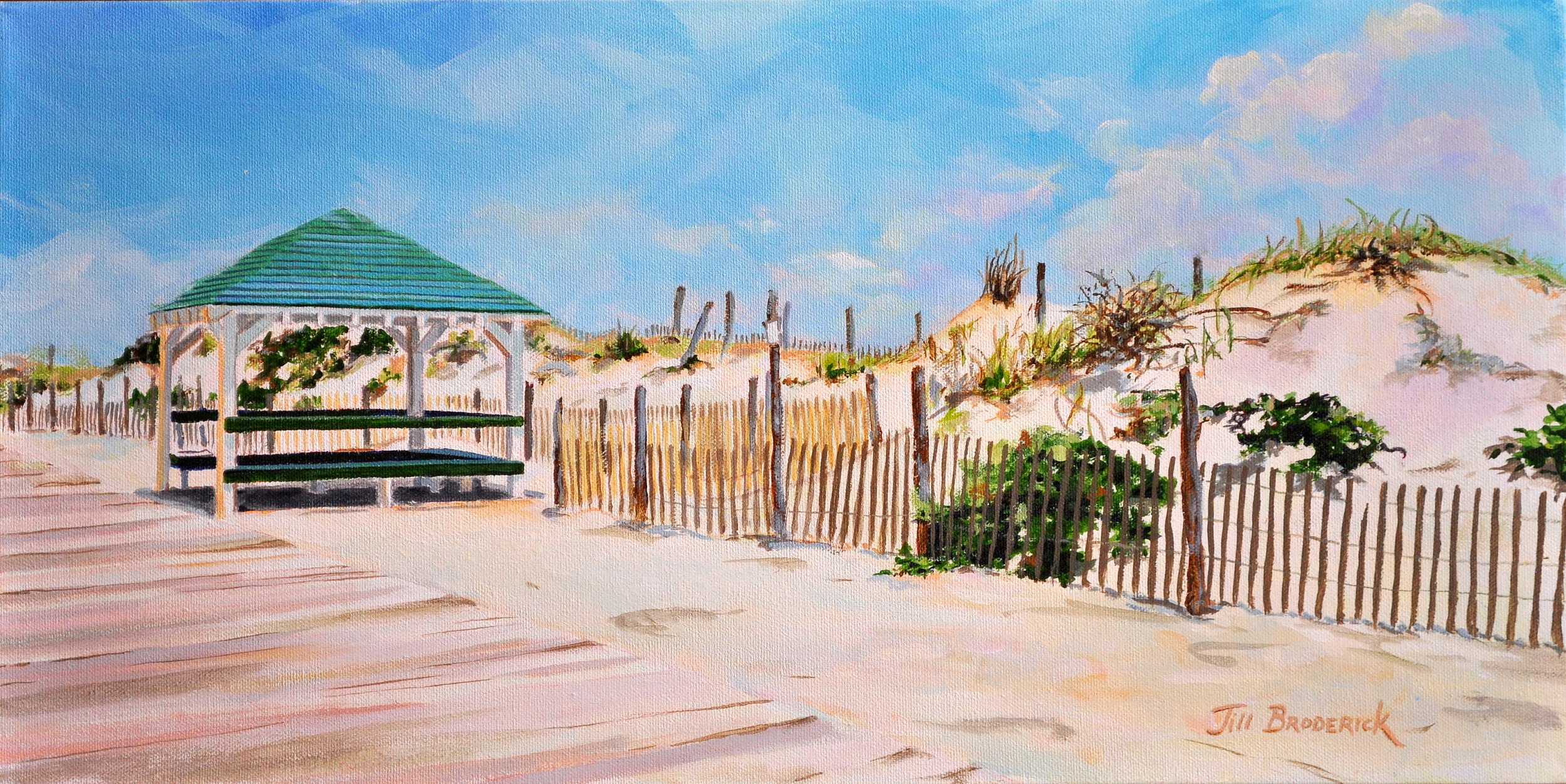 BEACH PAVILLION - SEASIDE PARK, N.J. - ACRYLIC ON CANVAS - 12 X 24 IN