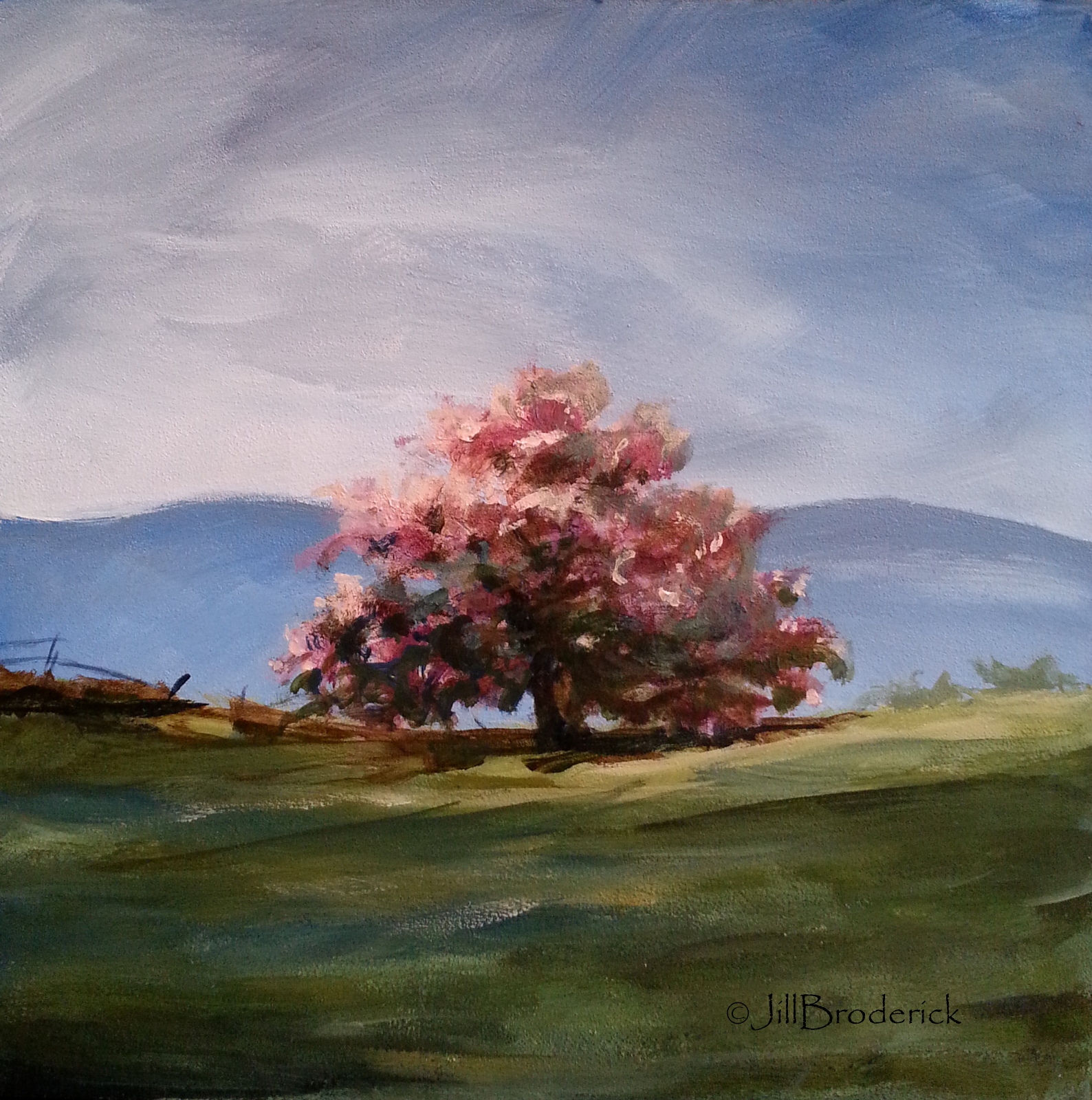 SPRING HAS SPRUNG - 6 X 6 IN -  ACRYLIC ON PANEL