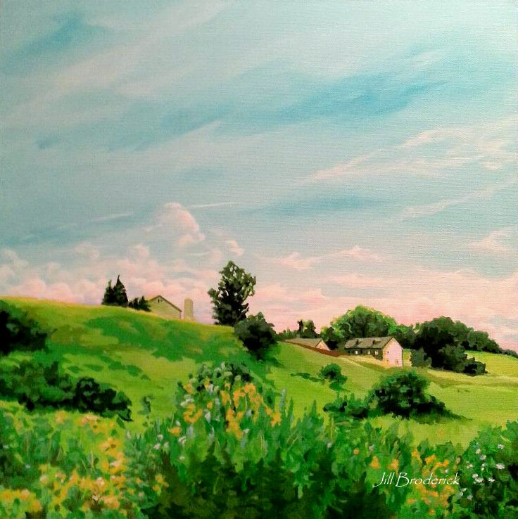 SUMMER HILL - 24 X 24 IN - ACRYLIC ON CANVAS