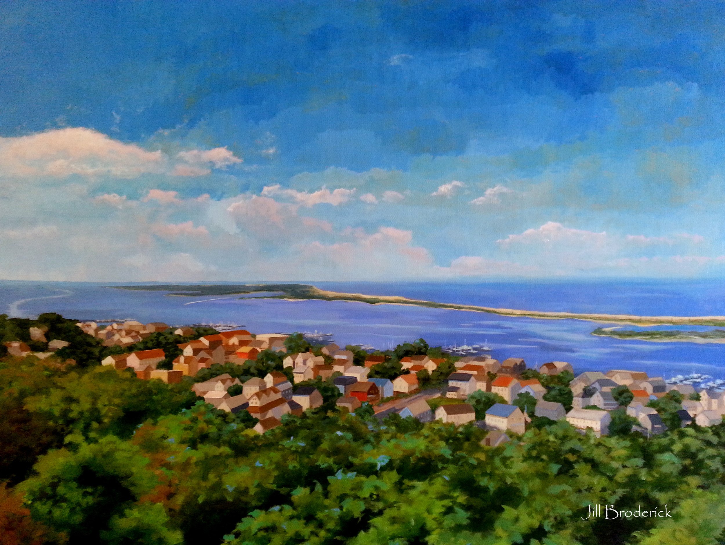 UP ON THE ROOF - HIGHLANDS AND SANDY HOOK NJ - 24" X 30" ACRYLIC ON CANVAS