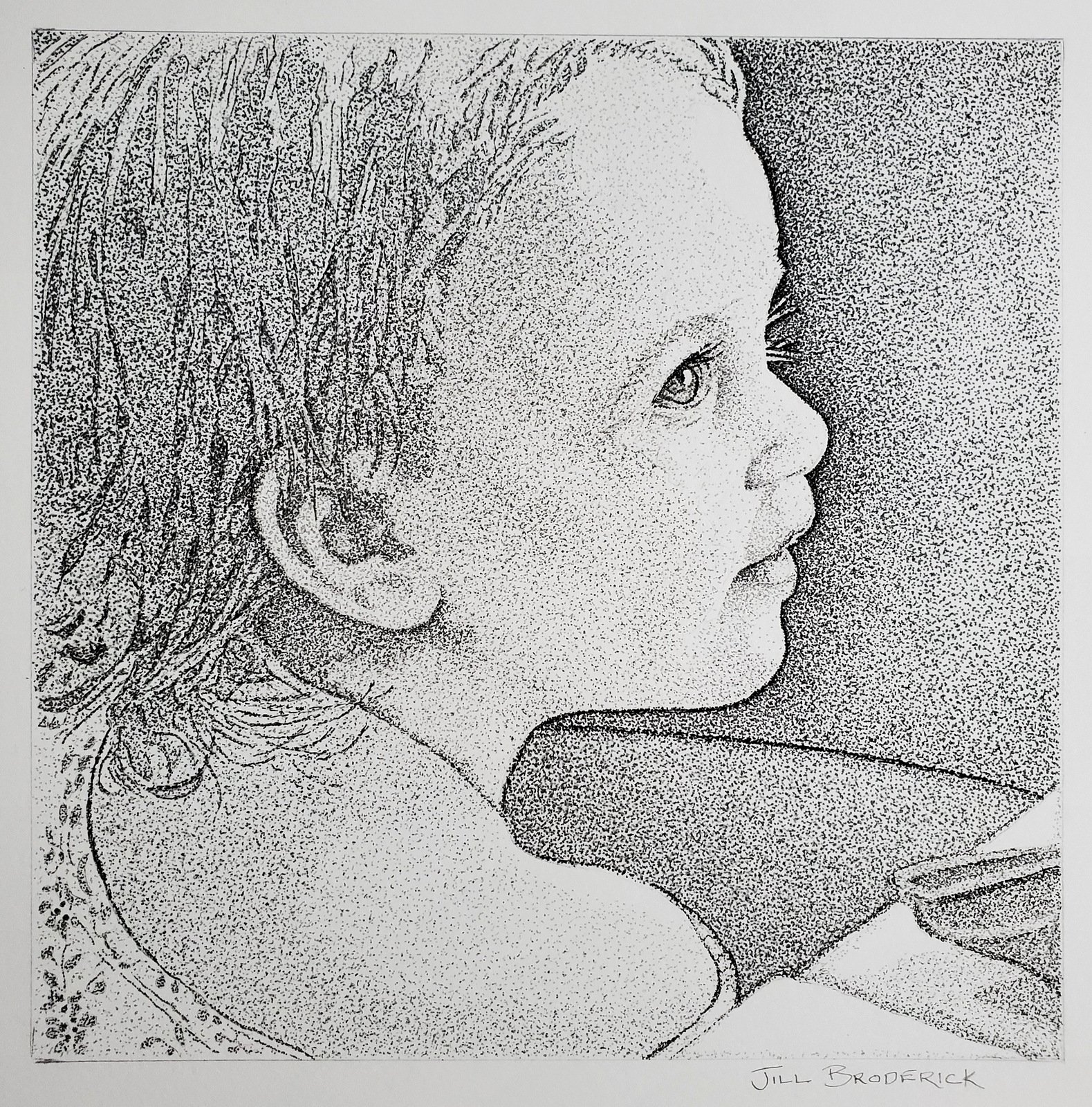 PORTRAIT - PEN AND INK ON PAPER - 8X8 IN.