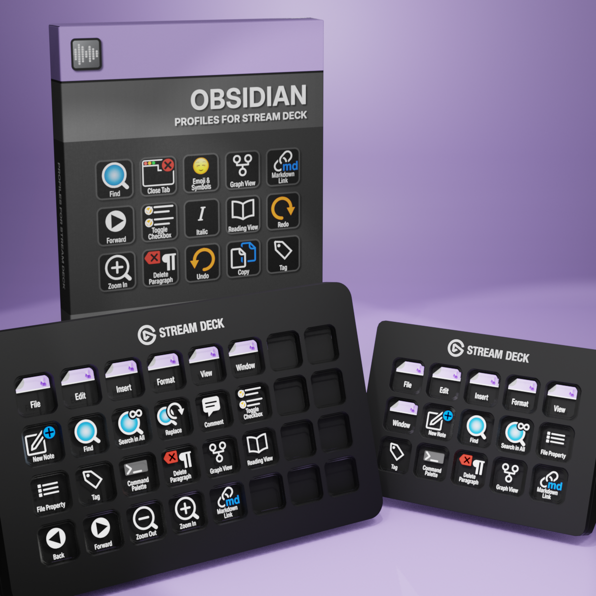 Obsidian Profile for Stream Deck XL - Reg