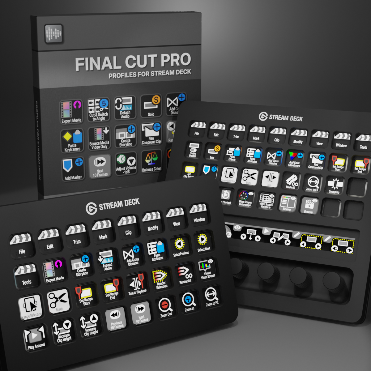 Final Cut Pro Profiles for Stream Deck XL - Reg - Plus - XL+