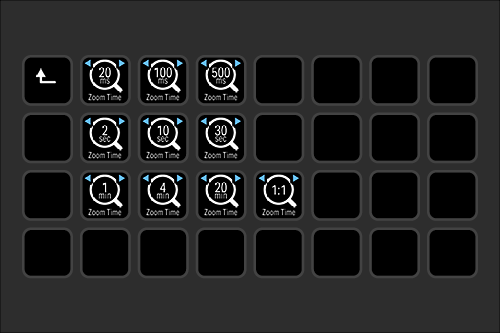 Zoom settings on a mobile device screen showing various options for zoom durations from 2 seconds to 500 milliseconds.