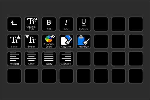 Screenshot of a text editing toolbar with options for font size, bold, italic, underline, font style, color, copy, paste, and alignment.