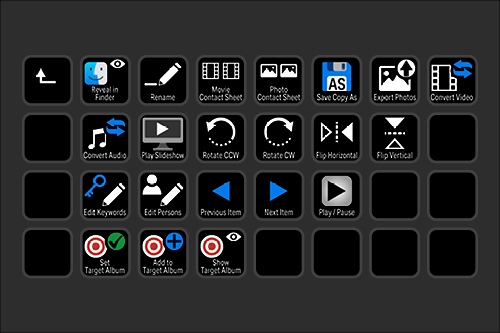 Screenshot of video editing software interface with icons for editing, exporting, and managing video clips.