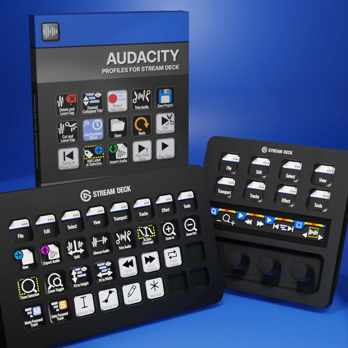 Audacity Profiles for Stream Deck XL - Reg - Plus