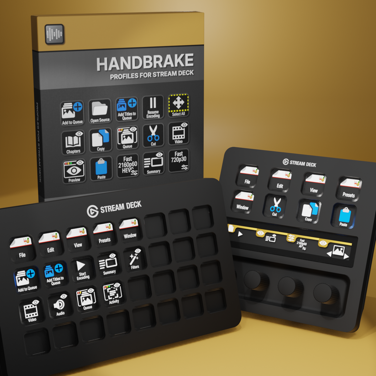 Handbrake Profile for Stream Deck XL - Reg - Plus