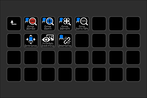 Screenshot of a digital drawing or photo editing app's toolbar showing brush, eraser, and undo/redo icons, with empty grid slots for additional tools or layers.