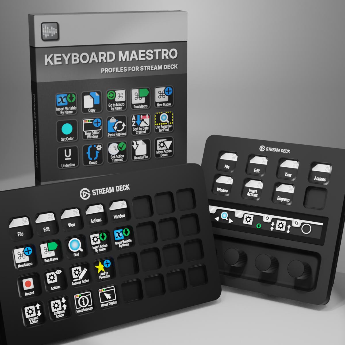 Keyboard Maestro Profiles for Stream Deck XL - Reg - Plus