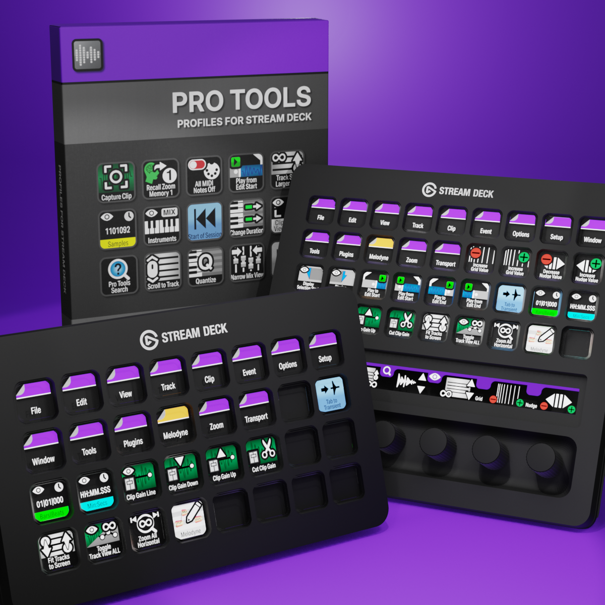Pro Tools Profiles for Stream Deck XL - Reg Mac - Plus - XL+