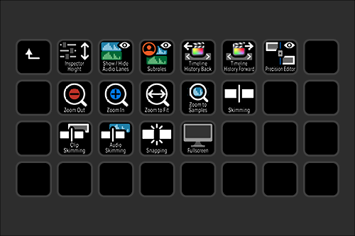 Screenshot of video editing software interface with various editing tools and icons.