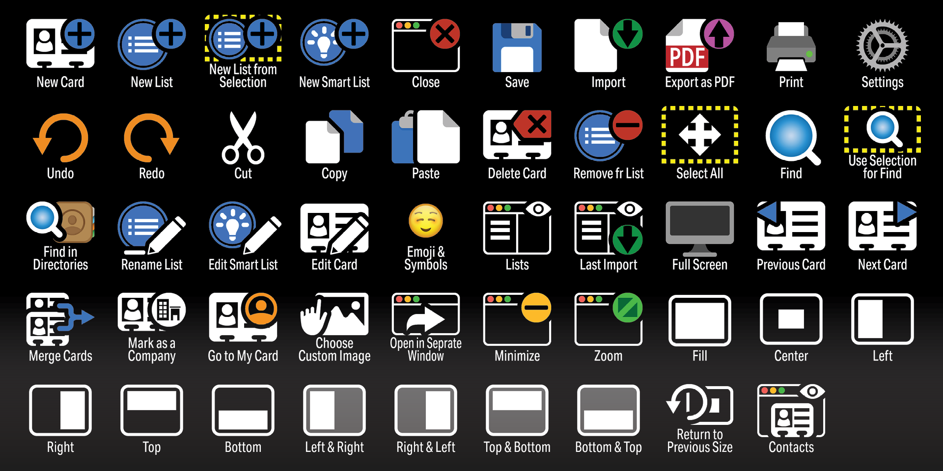 Apple Contacts - Labelled
