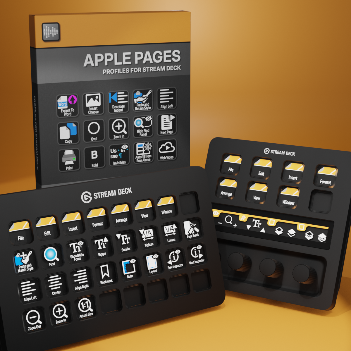 Apple Pages Profiles for Stream Deck XL - Reg - Plus