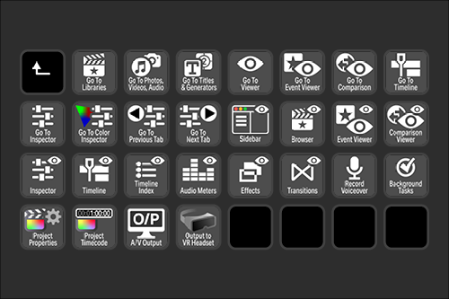 Screenshot of a virtual reality (VR) editing or control interface with various icons for tools and settings.