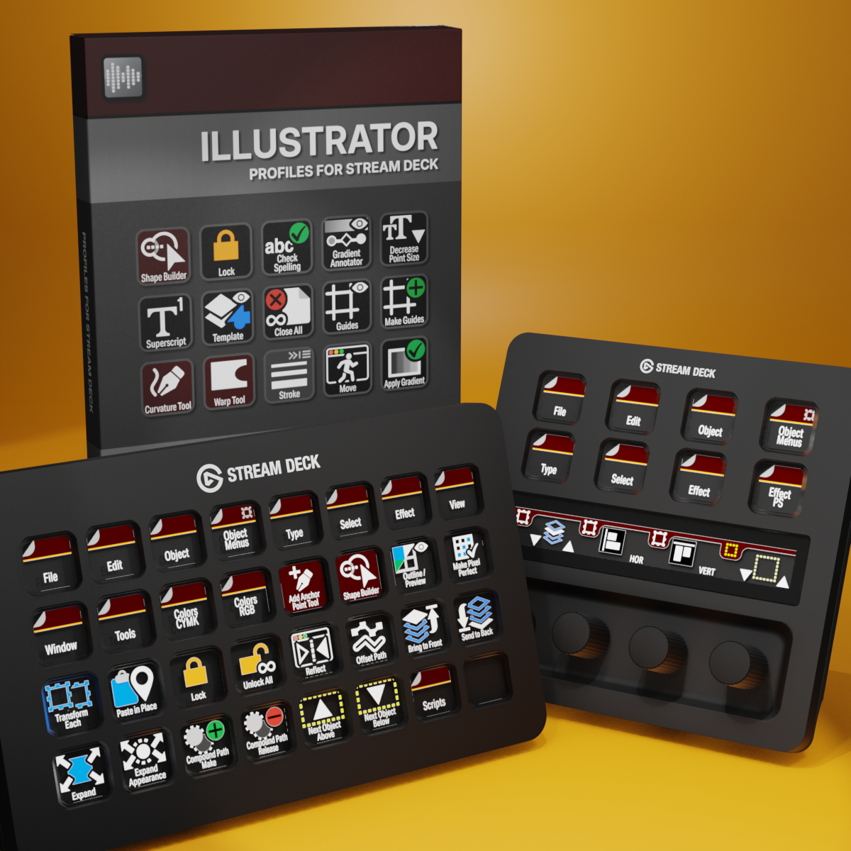 Adobe Illustrator Profiles for Stream Deck XL - Reg - Plus