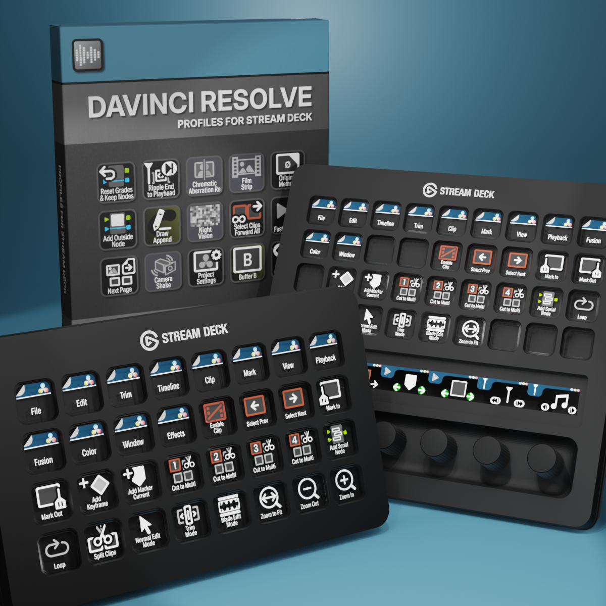 DaVinci Resolve Profiles for Stream Deck XL - Reg - Plus - XL+