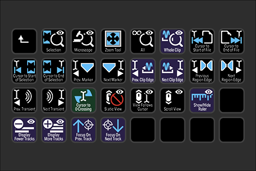 A screenshot of video editing software toolbar with various icons for selection, zoom, navigation, and editing tools.