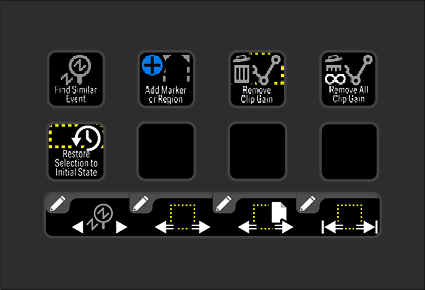 Screenshot of video editing software interface with icons for adding markers, removing clips, and undoing actions.