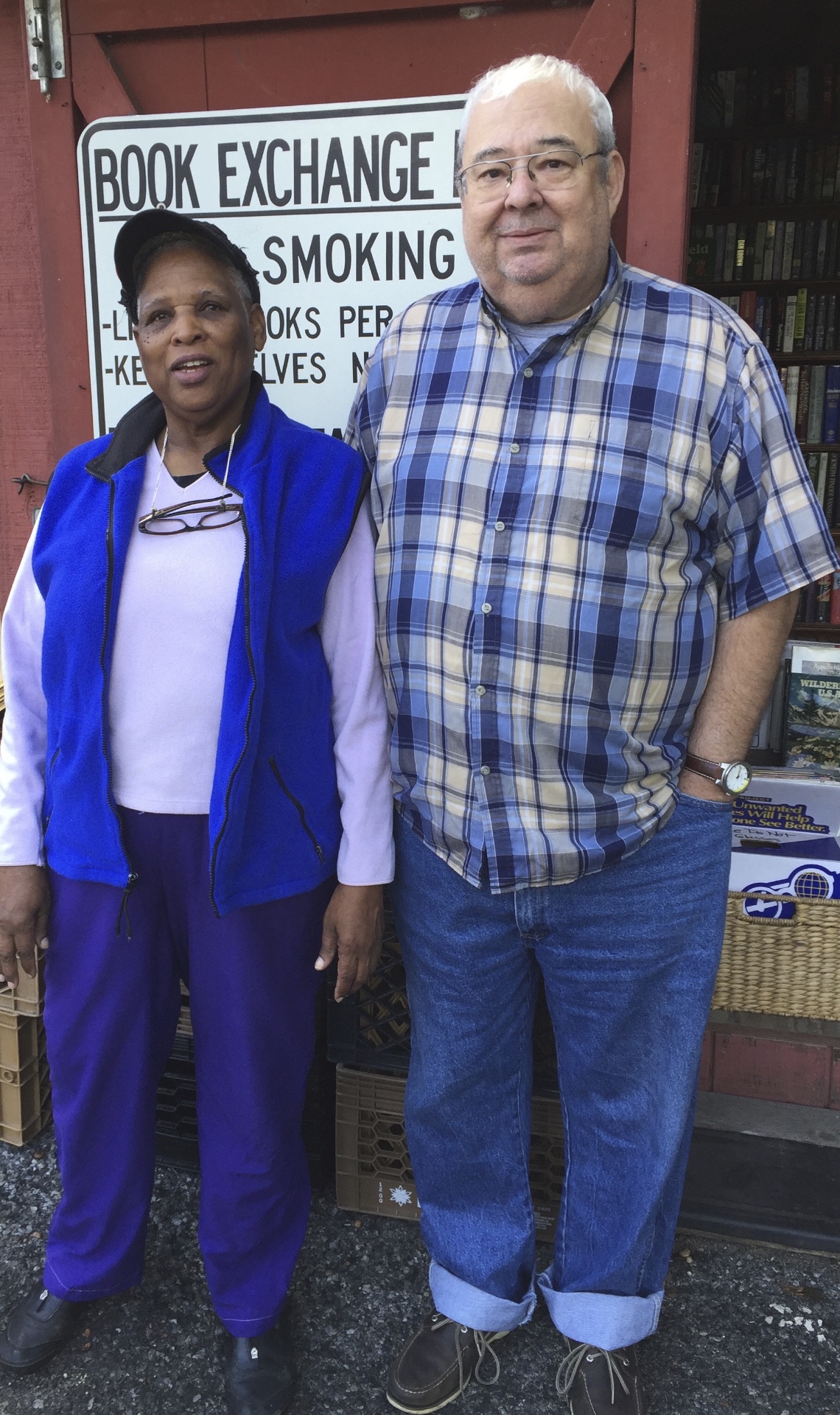 Myrna Marsh and Gerhard Peter maintain libraries for many senior centers and the Greenwich Hospital Bendheim Cancer Center