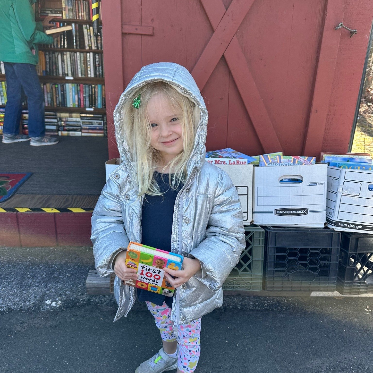 Kaelyn donating some books!