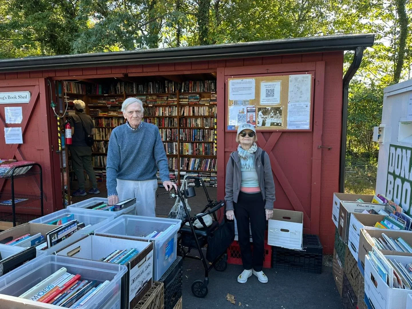 Our visitors from the Mews selecting some lovely books.