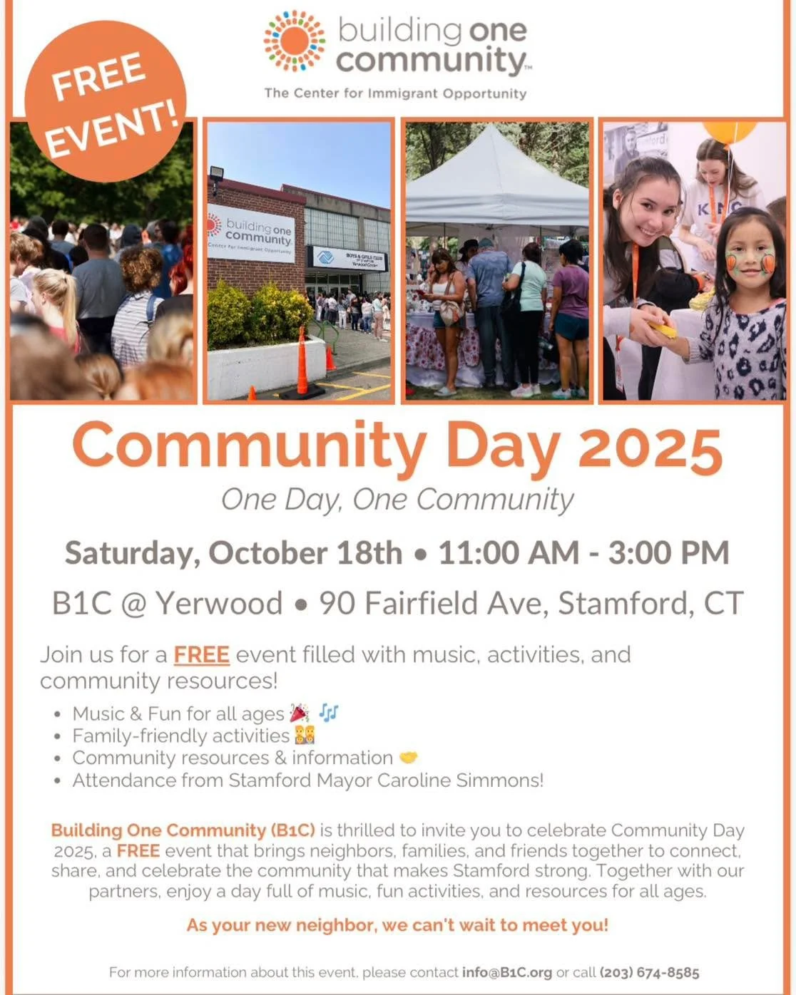 Happy to support Building One Community&rsquo;s upcoming event at the Yerwood Center. Building One Community
