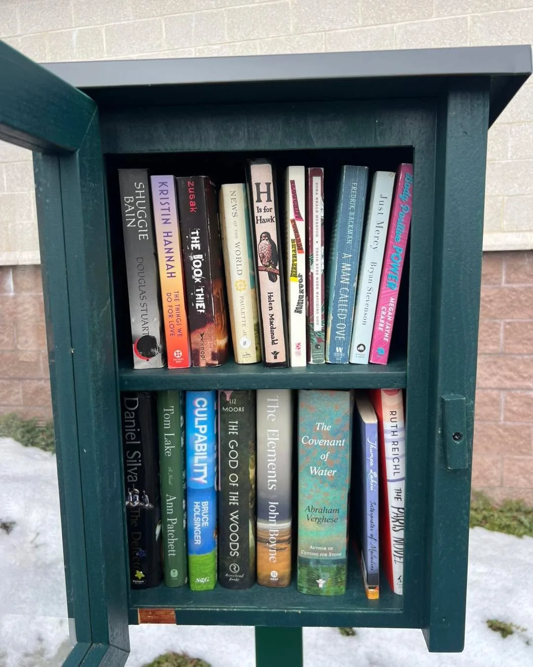 Cheers to Ella who stocked up her Little Free Library in Cos Cob in prep for the upcoming storm.