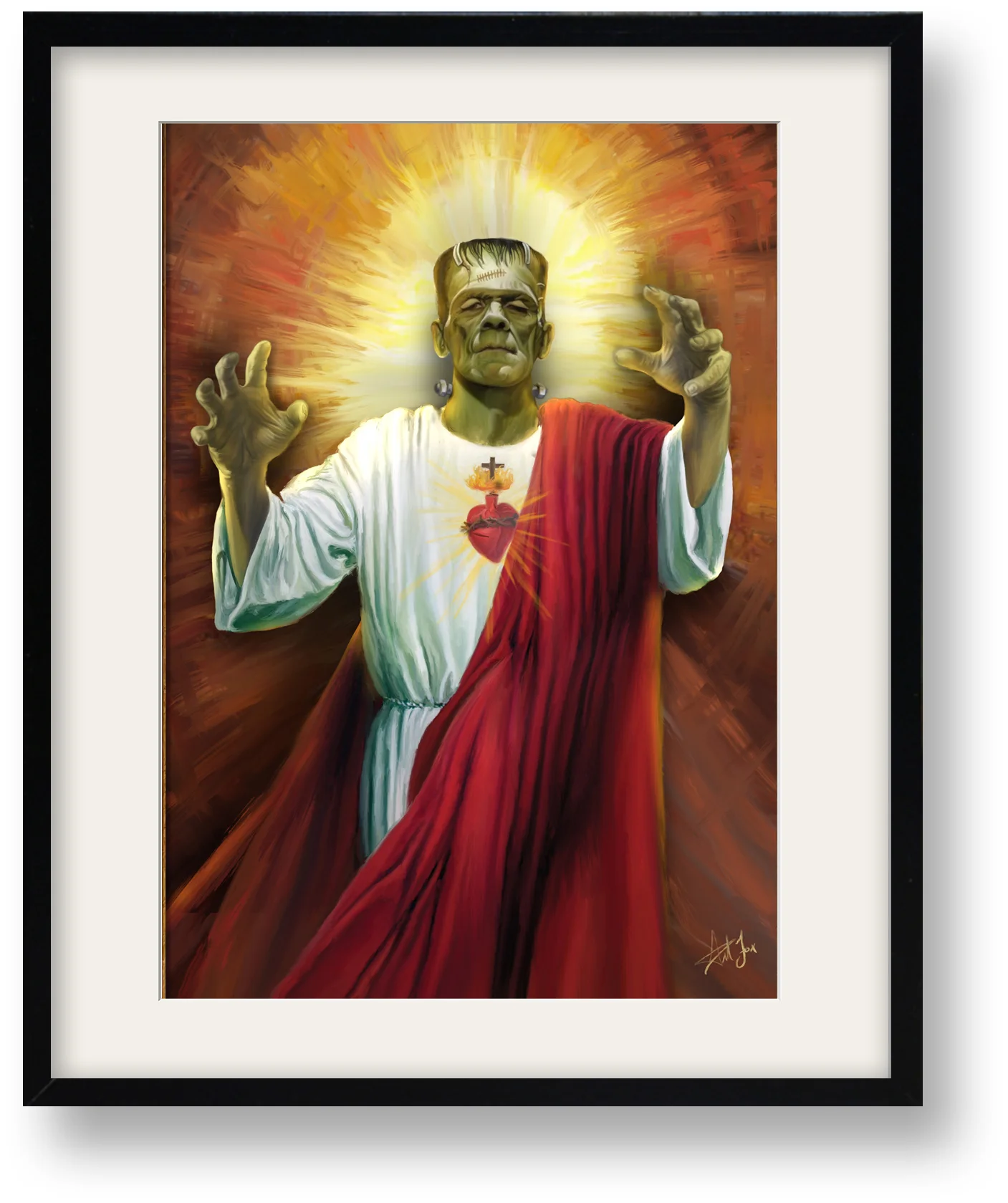 Frankenchrist paper print framed