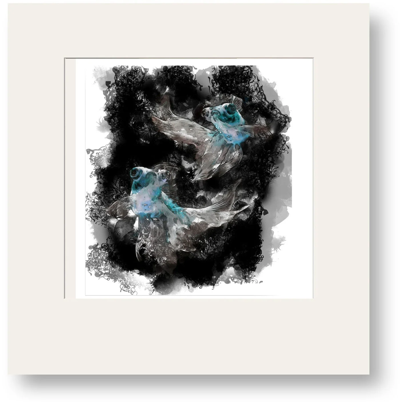 Window Mounted Black Fish  (30cm x 30cm)