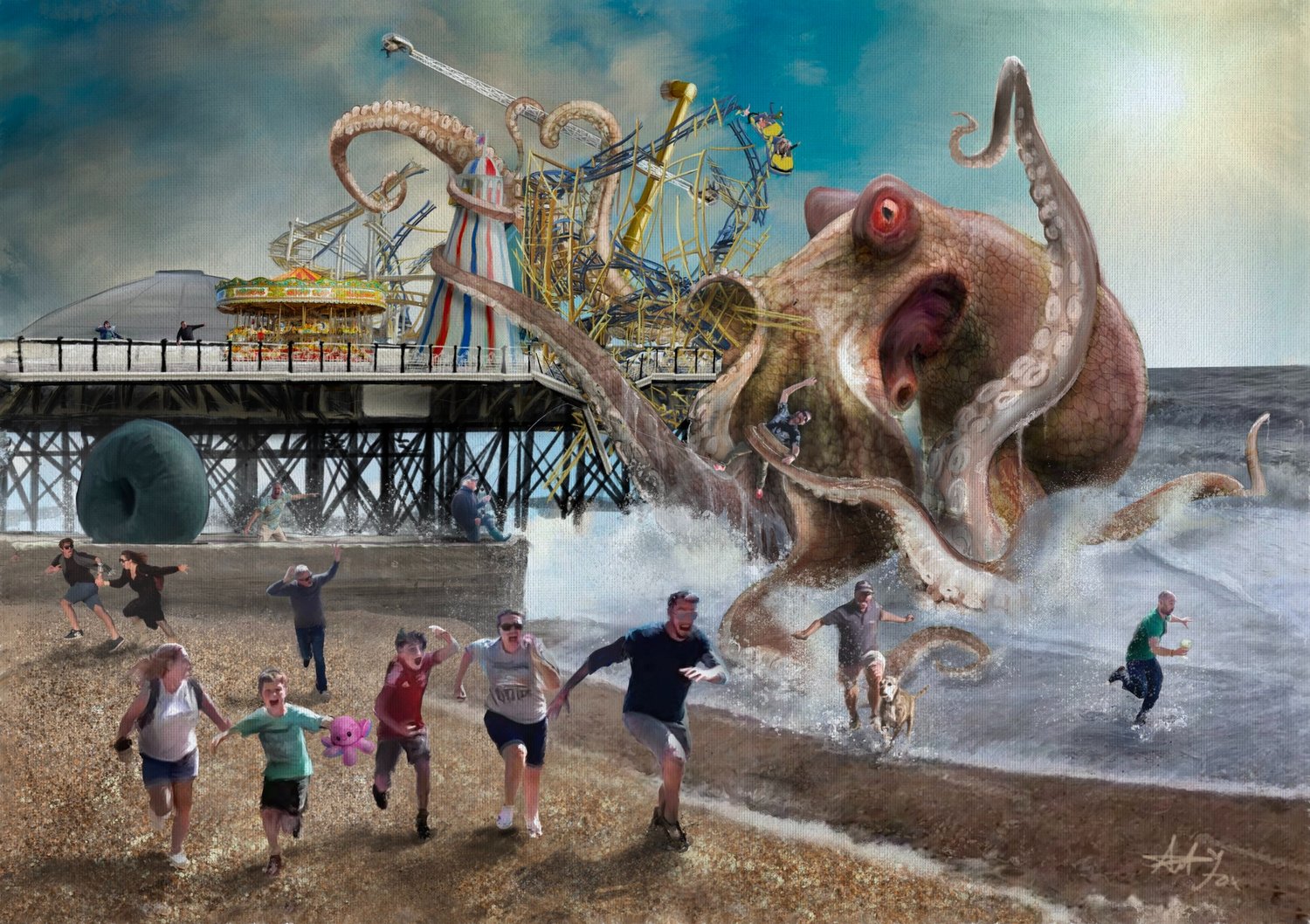 The Kraken Brighton Palace Pier, Disaster Series ANTFOX Gallery — ANTFOX