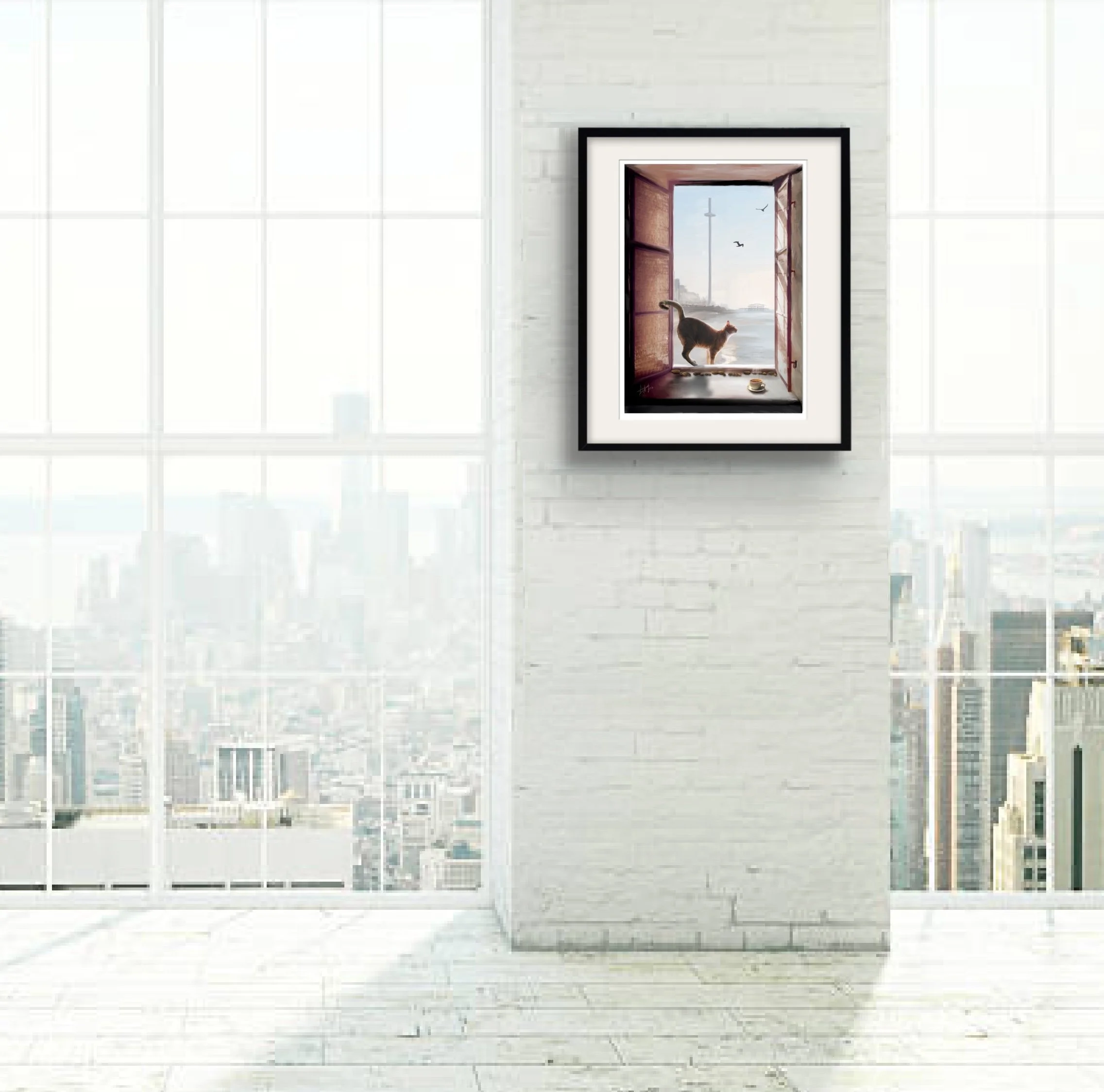cofee cat framed on wall.jpg
