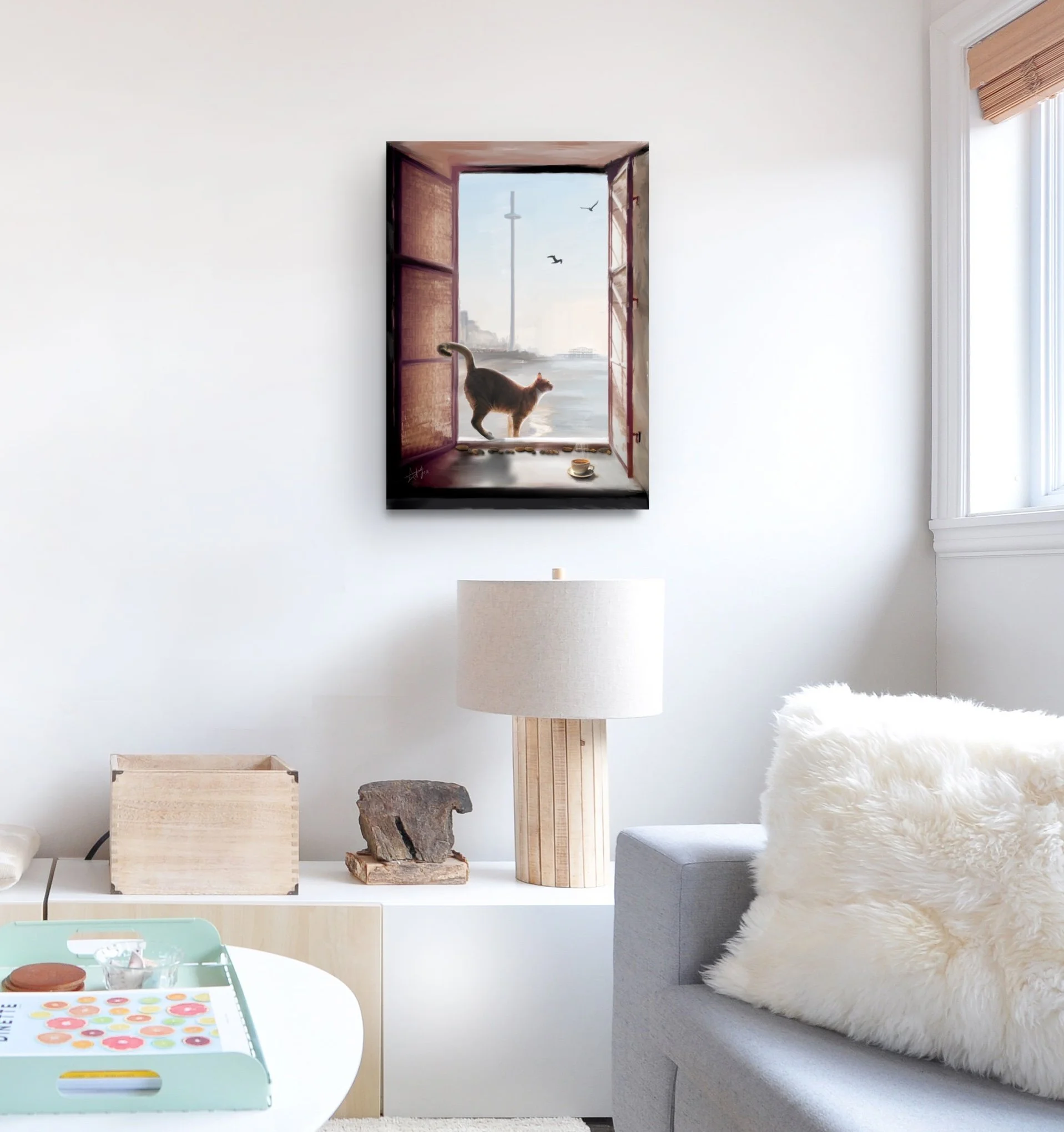 coffe cat canvas on wall.jpg